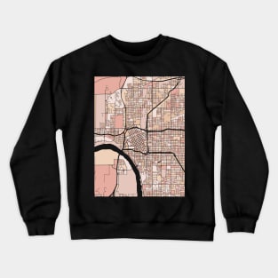 Tulsa Map Pattern in Soft Pink Pastels Crewneck Sweatshirt